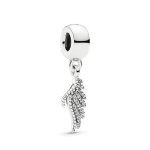 PANDORA MAJESTIC FEATHER DANGLE CHARM, CLEAR CZ